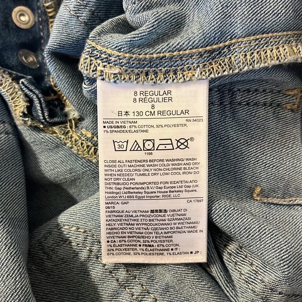 Gap kids girls jeans size 8 adjustable waist bootcut snap fly 1969 - Picture 7 of 7